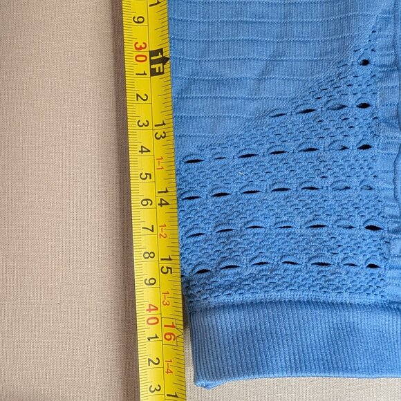 GYMSHARK Leggings Women Small Blue Energy Crop High Waisted Athletic Workout - Picture 4 of 8